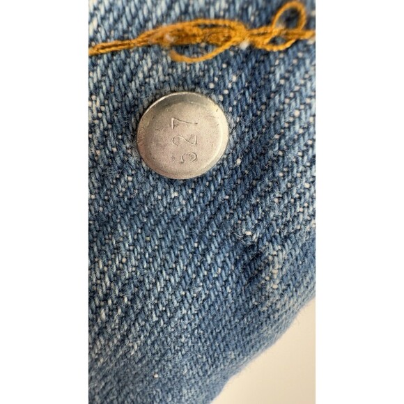 VTG Levis Denim Trucker Jacket Men’s Made In USA Large red  Tab size 38 paper - Picture 5 of 11
